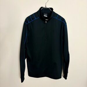 Nike Golf Men’s Medium Dri Fit 1/4 Pullover Top black blue EUC